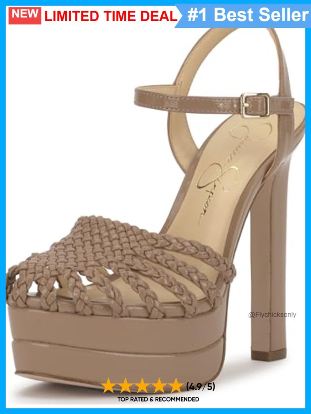 Faux Leather Braided Double Platform Sandal Block Heel Ankle Strap